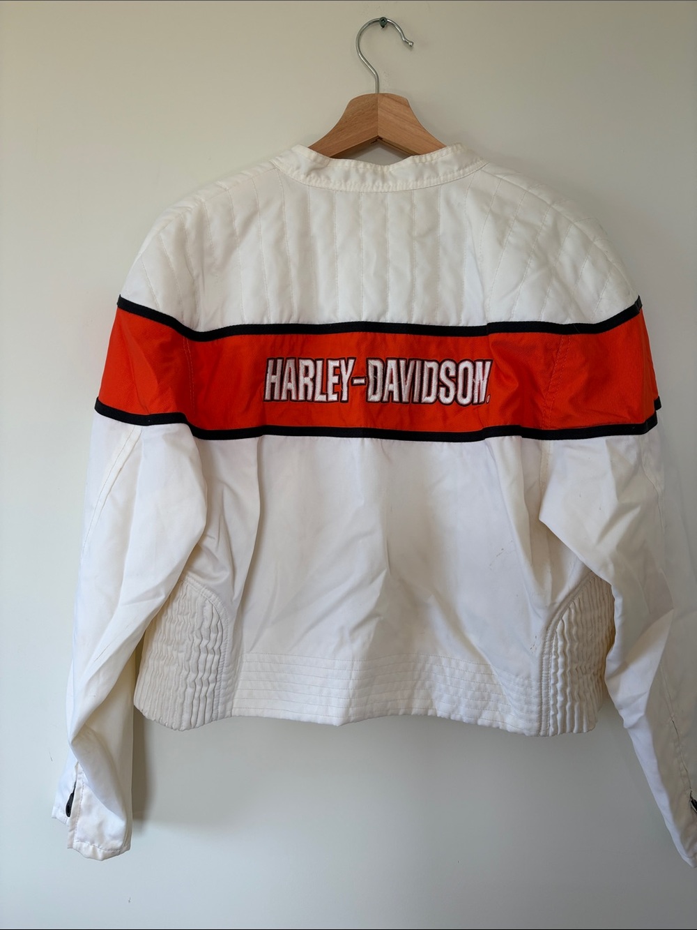 Harley-Davidson White Jacket with Orange Racing Stripe - Picture 13 of 16